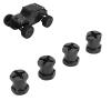 4PCS RC Wheel Hex Spacers, 12mm Dia 15mm Length Hex Hub Extensions with Metal Locking Lug Nuts and Lock Pins, Compatible with AXIAL hsp redcat hpi and Other (Black) view 4