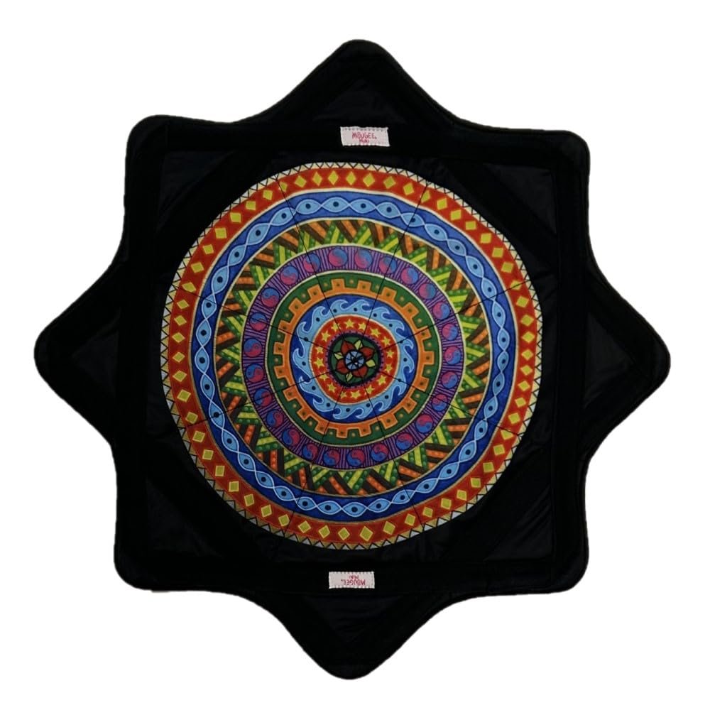 Mougee Mini Star Flow Star - 20" Diameter - Smaller Size for Smaller Hands and Easier Spinning (Record Mandala- Chris Dyer Collection)