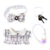 niannyyhouse 10cm 15cm Doll Clothes Headdress Bow tie Skirt Accessories Hat Cape Pants Plush Toys Dress Up (A-White, 15cm) view 1