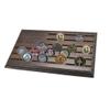 12 X 7.5" Coin Display Military Challenge Coins Stand Holder Display Rack Wooden Army Collectible Poker Casino Chip Display Wood Stand, Holds 20-30 Coins Brown American Flag 10123-NEW-NF view 1