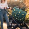 COEQINE Moon Print Baby Car Seat Cover Nursing Cover Carseat Canopy Soft Breathable Infant Car Seat Canopy Versatile Scarf,Christmas Trees Green Gold Moon view 4