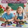 Shemira 24 Pack Valentines Day Cards for Kids, 24 Light Up Spinning Toy Pens for Valentines Gifts Exchange, Valentine School Classroom Favors for Kids Boys Girls, Valentines Cards for Kid view 4