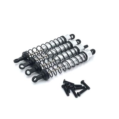Metal Upgrade Front and Rear Outer Spring Hydraulic Shock Absorber for WLtoys 104009 12401 12402 12403 12404 12409 RC Car Parts(Silver)