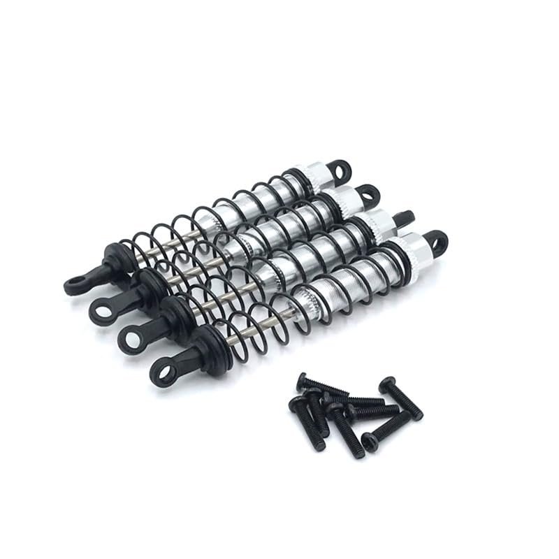 Metal Upgrade Front and Rear Outer Spring Hydraulic Shock Absorber for WLtoys 104009 12401 12402 12403 12404 12409 RC Car Parts(Silver)