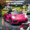 12V Ride on Car Licensed Porsche 718, Kids Electric Car with Remote Control, Front/Rear LED Light, Radio, USB/AUX, Openable Doors, Suspension Function, Durable Tires (Pink) view 2