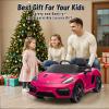 12V Ride on Car Licensed Porsche 718, Kids Electric Car with Remote Control, Front/Rear LED Light, Radio, USB/AUX, Openable Doors, Suspension Function, Durable Tires (Pink) view 3