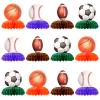12 Pcs Sports Theme Birthday Party Decorations, Soccer Baseball Basketball Rugby Party Supplies, Football Table Decorations, Sports Centerpieces for Kids Boys Birthday Party view 1
