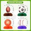 12 Pcs Sports Theme Birthday Party Decorations, Soccer Baseball Basketball Rugby Party Supplies, Football Table Decorations, Sports Centerpieces for Kids Boys Birthday Party view 2