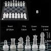 3FLQOOPP Glass Chess Set Frosted Shiny Glass Set Padded Bottom Glass Chess Pieces International Crystal Young Adult Game Set (Size : 25X25CM) view 3