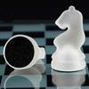 3FLQOOPP Glass Chess Set Frosted Shiny Glass Set Padded Bottom Glass Chess Pieces International Crystal Young Adult Game Set (Size : 25X25CM) view 4