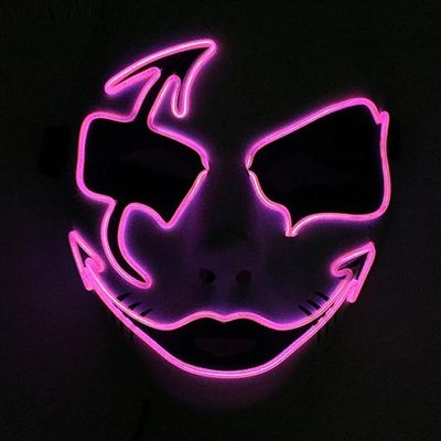 SHANJIA Halloween Mask, Light Up Mask Scary Skull Mask for Halloween Festival Cosplay Masquerade Carnival Party (Pink)