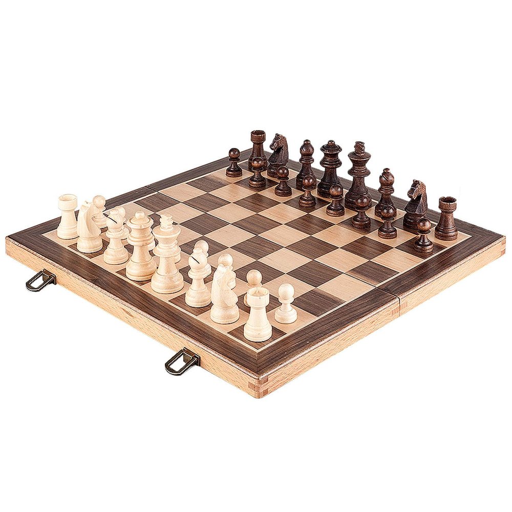 3FLQOOPP Chess Board Set 38CM X 38CM Wooden and Kidse Wood Box Storage