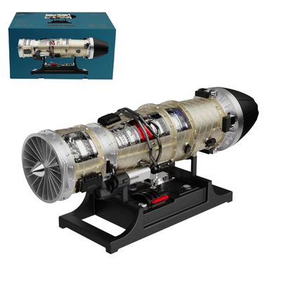 Turbofan Engine Model Kit That Works, 1:10 Metal Turbojet Engine Ratio Twin Rotor Aircraft Engine, Build Your Own Military F135 Fighter Engine 600+Pieces Mechanical DIY Assembly Engine