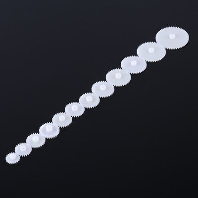 12pcs Gear Set Assembly for Toy Parts, DIY Model Making Accessories with 24T, 30T, 48T Gears, Made of Plastic, Great for Cars, Robots, with 12 Different Sizes,
