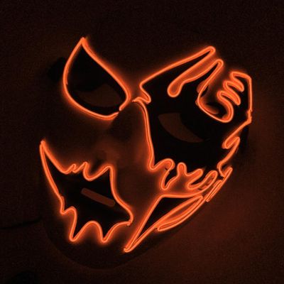 SHANJIA Halloween Mask, Light Up Mask Scary Skull Mask for Halloween Festival Cosplay Masquerade Carnival Party (Orange)