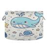 Large Storage Basket Cute Whales with Shells Storage Box Organizer Bins with Handles Laundry Hamper Basket for Home Decor view 1