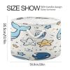 Large Storage Basket Cute Whales with Shells Storage Box Organizer Bins with Handles Laundry Hamper Basket for Home Decor view 2
