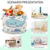 Large Storage Basket Cute Whales with Shells Storage Box Organizer Bins with Handles Laundry Hamper Basket for Home Decor view 4