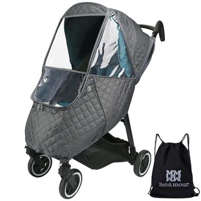Bebamour Stroller Rain Cover,Universal Stroller Accessory,Waterproof,Windproof Protection,Protect from Dust Snow,Baby Travel Weather Shield (Dark Grey)