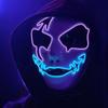 SHANJIA Halloween Mask, Light Up Mask Scary Skull Mask for Halloween Festival Cosplay Masquerade Carnival Party (Purple Blue) view 1
