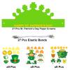 AUGTHEEP 27 Pack St. Patrick's Day Crown Crafts for Kids Shamrock Paper Hats with Stickers for Kids St. Patrick Party Favors view 2