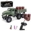Hylukon RC Military Truck, 1:16 Military Carrier Car Off-Road Crawler Transpotr Truck 6WD with LED Light for Teen Adults view 1