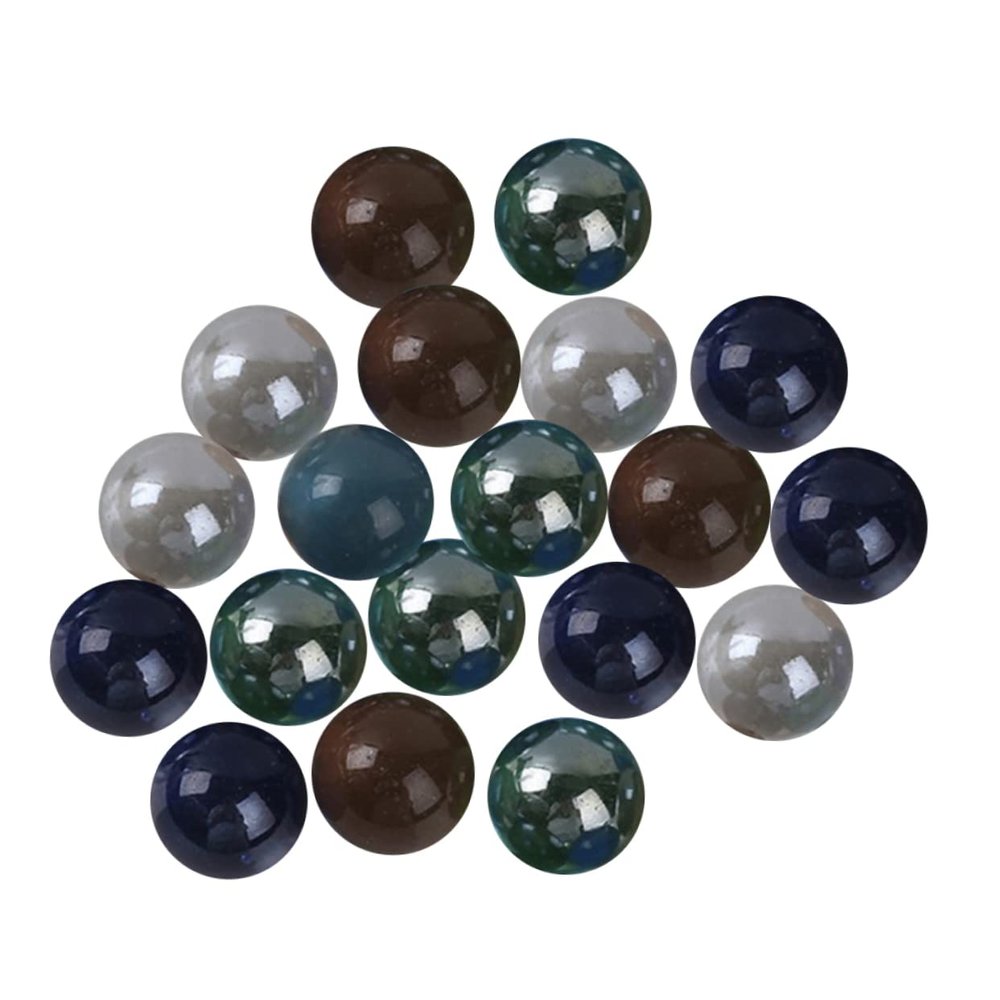 TOBBOMEY 40Pcs Transparent Glass Marbles for Boy Girl Smooth Round Shooter Balls for Indoor Outdoor Play Lightweight Beads to Enhance Hand-Eye Coordination and Fine Motor Skills