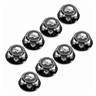 8PCS Aluminum 17mm Hex Wheel Nuts Adapter Dustproof Anti-Skid Cap 1.25 Thread Upgrades Part for X-Maxx Summit E-Revo HPI HSP Losi Kyosho Tamiya Himoto 1/8 1/10 RC Buggy Truck(Black)