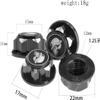 8PCS Aluminum 17mm Hex Wheel Nuts Adapter Dustproof Anti-Skid Cap 1.25 Thread Upgrades Part for X-Maxx Summit E-Revo HPI HSP Losi Kyosho Tamiya Himoto 1/8 1/10 RC Buggy Truck(Black) view 2