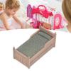 1:12 Dolls House Bed,Miniature Birch Furniture Dollhouse Decor with Drawer,Mattress,and Pillow. for 6.9 x 3.6 x 3.3in Doll House and Dolls (A) view 2