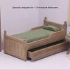 1:12 Dolls House Bed,Miniature Birch Furniture Dollhouse Decor with Drawer,Mattress,and Pillow. for 6.9 x 3.6 x 3.3in Doll House and Dolls (A) view 4