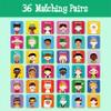 72 PCS Memory Matching Game, 36 Pairs Difference Face Memory Cards Never Forget A Face Matching Game, Educational Learning Toys for Preschool 3 4 5 6 Years Old view 4