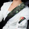 2PCS Car Seat Belt Pads Universal Auto Seatbelt Shoulder Pad Black Cross Among Green Flowers Seat Belt Cover Comfortable Driving Shoulder Strap Covers Harness Pad for Car Interior Accessories view 4