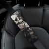 2PCS Car Seat Belt Pads Universal Auto Seatbelt Shoulder Pad Black And White Flowers And Skull Seat Belt Cover Comfortable Driving Shoulder Strap Covers Harness Pad for Car Interior Accessories view 1