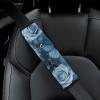 CSGJMYGS 2PCS Car Seat Belt Pads Universal Auto Seatbelt Shoulder Pad Blue Rose Seat Belt Cover Comfortable Driving Shoulder Strap Covers Harness Pad for Car Interior Accessories view 1