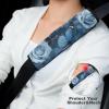 CSGJMYGS 2PCS Car Seat Belt Pads Universal Auto Seatbelt Shoulder Pad Blue Rose Seat Belt Cover Comfortable Driving Shoulder Strap Covers Harness Pad for Car Interior Accessories view 4