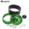Chanjorlin 1.9 RC Beadlock Wheels Rims Aluminum Heavy Duty 1/10 Crawler Wheel Hubs for 1:10 Rock Crawler Car Axial SCX10 I II III 90046 TRX4 TRX6 VS4-10 CC01 D90 RC4WD Redcat Gen8 1.9" Tires (Green) view 3