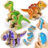 Coogam Build Your Own Dinosaurs Toy, Snap Together Building Dinosaurs Playset, Wooden STEM Take Apart Dinosaur Builder, Montessoi Fine Motor Building Toy Gift for 3 4 5 Years Old Kids view 1