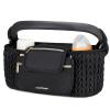 mommore Stroller Organizer with Insulated Cup Holders, Adjustable Stroller Caddy with Detachable Phone Bag, Stroller Accessories Fits for Uppababy, Doona, Jogger, Britax (Black) view 1