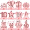 10th Birthday Decorations for Girls 12PCS Rose Gold Honeycomb Table Centerpieces Pink Rose Gold Party Supplies for 10 Year Old Girl Celebration view 1