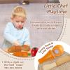 HERSITY Wooden Play Food for Toddlers, Cutting Vegetables Toys Kids Pretend Play Kitchen Accessories Wood, Educational Gifts for 18+ Month Girls Boys view 2