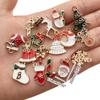 96PCS Christmas Charms Gold Enamel Jewelry Pendants for Xmas Earring Bracelet Necklace Craft Making, Christmas Charms Pendants for Necklace Bracelet Keychain Jewelry Making view 2