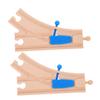 ORFOFE Wooden Train Switch Track Accessories 2 Pieces Blue Track Change Compatible with Major Brands Educational Toy for Kids Motor Skills and Imaginative Play view 1