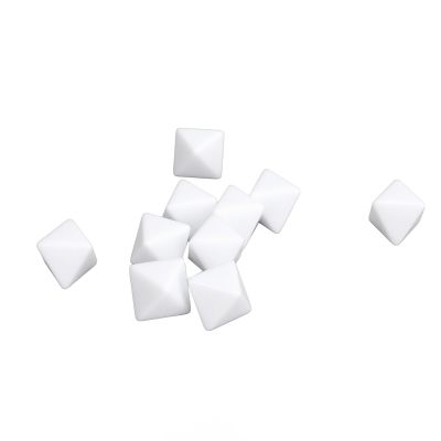 30pcs 8 Sided DIY White Plastic Dices for Board Games Teaching Multifunctional with No Worry About Running Out Educational Toys
