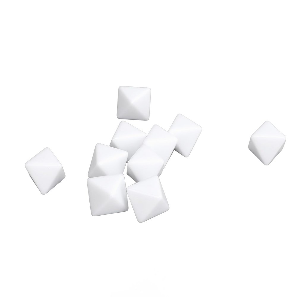 30pcs 8 Sided DIY White Plastic Dices for Board Games Teaching Multifunctional with No Worry About Running Out Educational Toys
