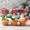 24Pcs Santa Baby Cupcake Toppers Christmas Baby Shower Cupcake Picks view 2