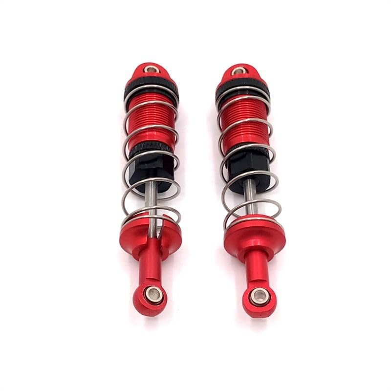 Metal Upgrade Front and Rear Hydraulic External Spring Shock Absorber for SCY 1/16 4WD RC Car Spare Parts(Red)
