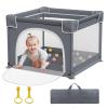 Jixrolyn Small Playpen for Babies and Toddlers, 36"x36", Soft Breathable Mesh, Anti-Slip Base, Mini Baby Play Yard with Pull-Up Ring view 1