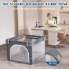 Jixrolyn Small Playpen for Babies and Toddlers, 36"x36", Soft Breathable Mesh, Anti-Slip Base, Mini Baby Play Yard with Pull-Up Ring view 4