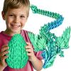 3D Printed Dragon Eggs with Articulated Fly Dragon Inside, Collectible Figurines Fidget Toy for Adults Kids Birthday Easter Christmas White Elephant Gifts for Friends Colleagues(Silk Green, L size) view 1